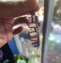 purple amethyst wire wrapped pendant